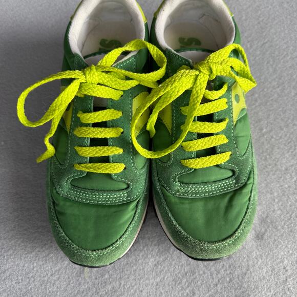 Saucony Jazz green sneakers - Style 1044-143 two tone - retro - womens size 5 - Picture 2 of 9